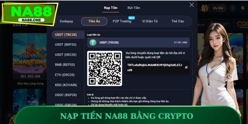 Nạp tiền NA88 bằng Crypto