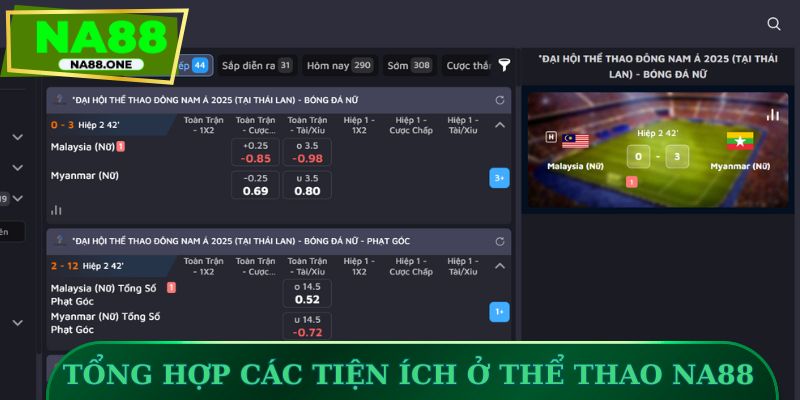 Tổng hợp các tiện ích ở thể thao NA88